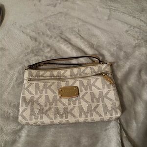 Michael Kors Cream Monogram wristlet